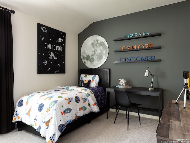 1124 Nikos Holw, San Antonio, TX 78245 - bedroom featuring carpet flooring and lofted ceiling