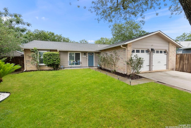 5811 Lake Chap, San Antonio, TX 78222 - ranch-style home featuring brick siding, an attached garage, concrete driveway, and a shingled roof