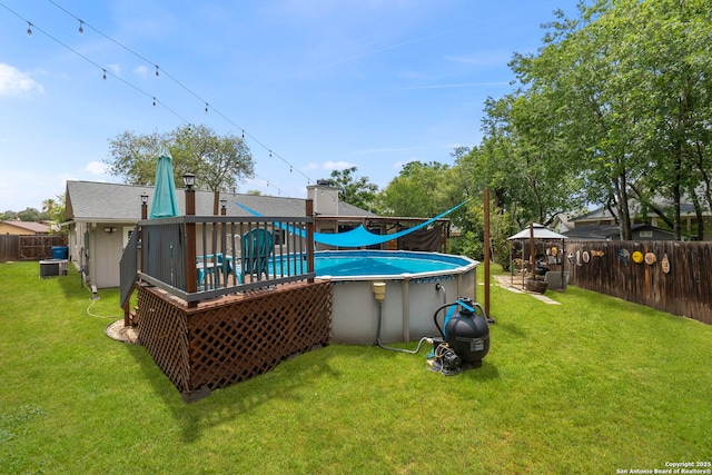 5811 Lake Chap, San Antonio, TX 78222 - back of property featuring a gazebo, a fenced backyard, and a deck
