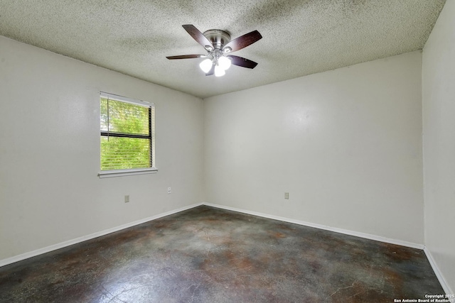 105 Apache, Cibolo, TX 78108 - spare room with concrete floors, ceiling fan, and a textured ceiling