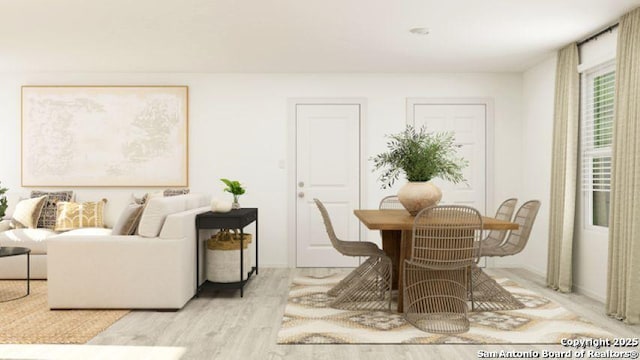 13635 Aston Mnr, San Antonio, TX 78253 - dining space featuring light wood-style floors and baseboards
