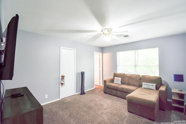 10310 Mission Crk, Converse, TX 78109 - living area featuring ceiling fan and carpet