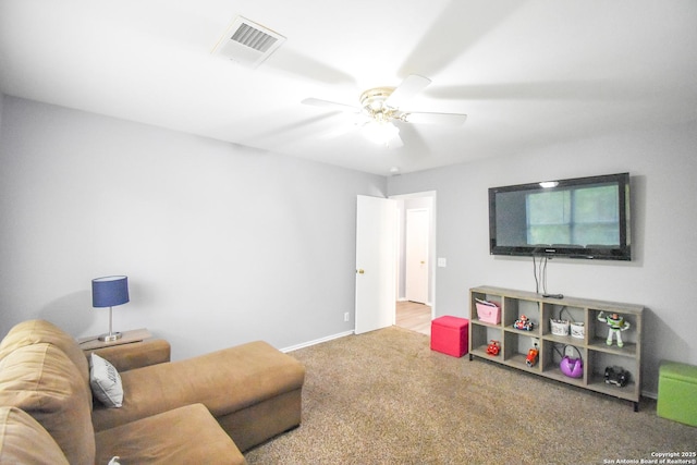 10310 Mission Crk, Converse, TX 78109 - carpeted living area with a ceiling fan and baseboards