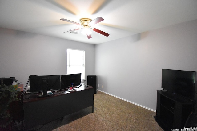 10310 Mission Crk, Converse, TX 78109 - office featuring a ceiling fan and carpet floors