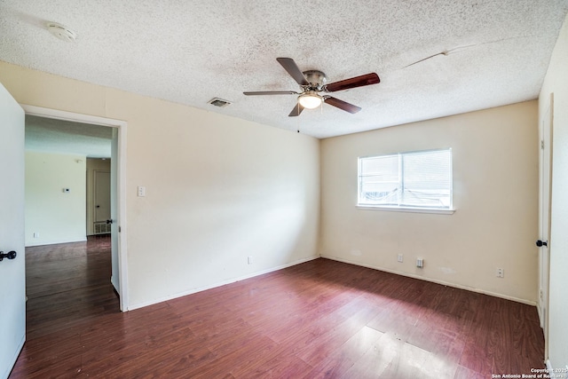 1034 Lemon Tree, San Antonio, TX 78245 - unfurnished room featuring wood finished floors, ceiling fan, a textured ceiling, and a smoke detector