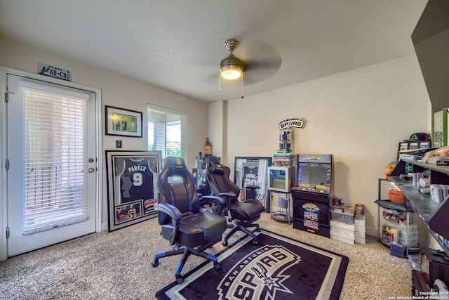 5938 Akin Song, San Antonio, TX 78261 - office with carpet flooring and ceiling fan