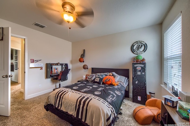 5938 Akin Song, San Antonio, TX 78261 - bedroom featuring carpet flooring and a ceiling fan