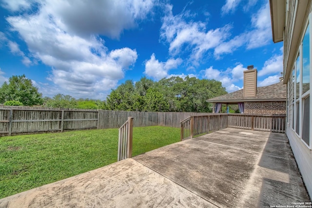 5938 Akin Song, San Antonio, TX 78261 - fenced backyard featuring a patio area