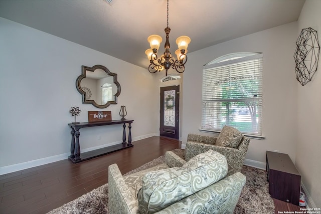 5938 Akin Song, San Antonio, TX 78261 - sitting room with a chandelier and wood finished floors