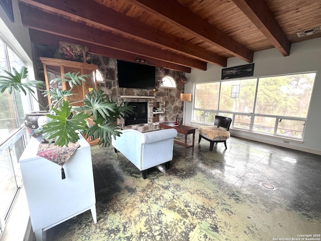 184 Guadalupe Hls, Seguin, TX 78155 - sunroom featuring beamed ceiling