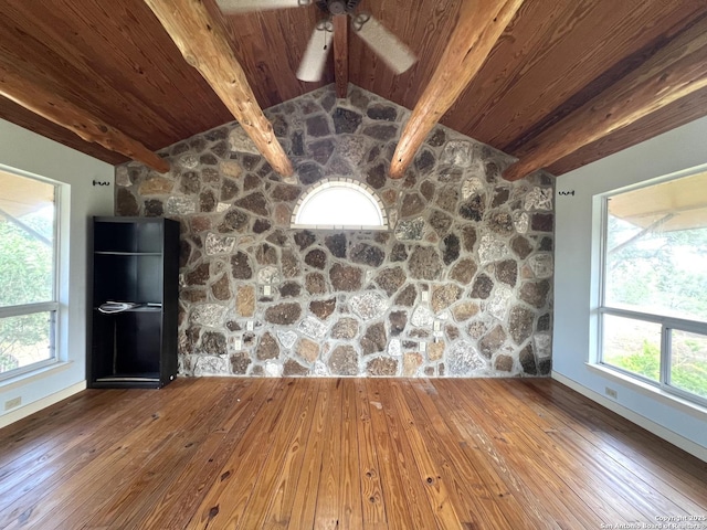 184 Guadalupe Hls, Seguin, TX 78155 - unfurnished living room featuring hardwood / wood-style flooring, a ceiling fan, and wood ceiling