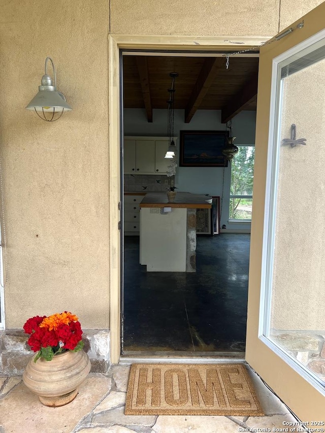 184 Guadalupe Hls, Seguin, TX 78155 - doorway to property featuring stucco siding