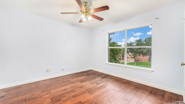 2530 Melrose Cyn, San Antonio, TX 78232 - spare room featuring wood finished floors and ceiling fan