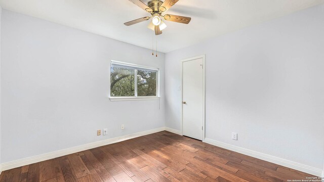 2530 Melrose Cyn, San Antonio, TX 78232 - empty room featuring wood finished floors and a ceiling fan