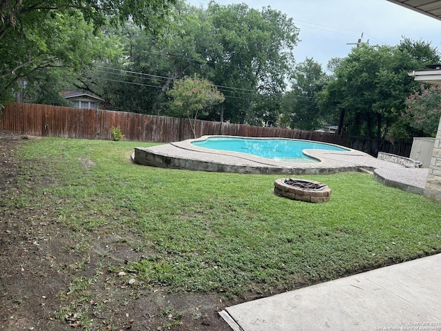 117 Bryker, Terrell Hills, TX 78209 - view of swimming pool with a fire pit and a fenced backyard