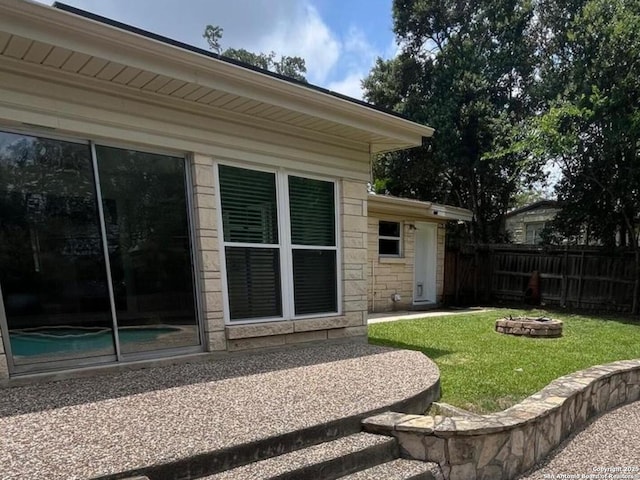 117 Bryker, Terrell Hills, TX 78209 - view of yard featuring a patio area, a fire pit, and an outdoor pool