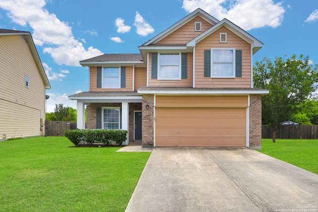 3610 Green Breeze, San Antonio, TX 78247 - view of front of house with concrete driveway, an attached garage, brick siding, and a shingled roof