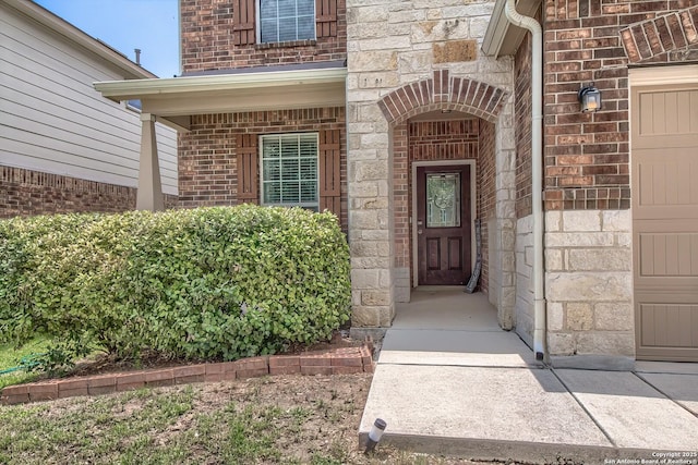 12870 Limestone, San Antonio, TX 78253 - property entrance with brick siding and stone siding