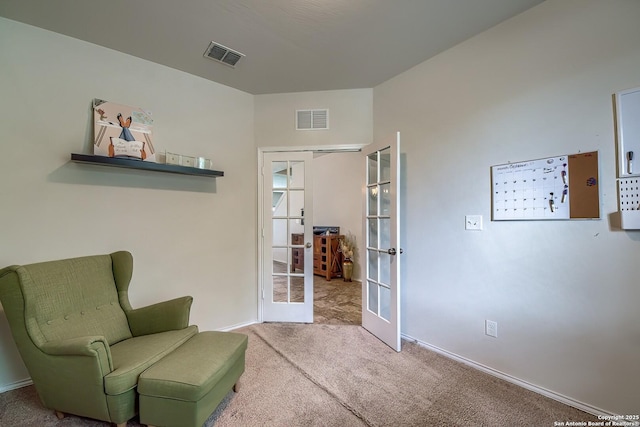 12870 Limestone, San Antonio, TX 78253 - sitting room featuring french doors and carpet floors