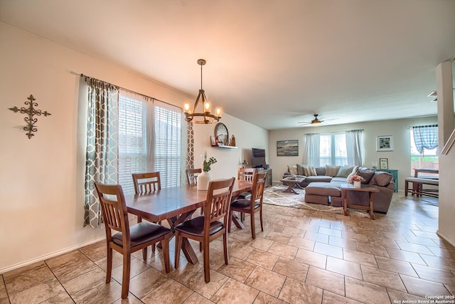 12870 Limestone, San Antonio, TX 78253 - dining room with a chandelier and a ceiling fan