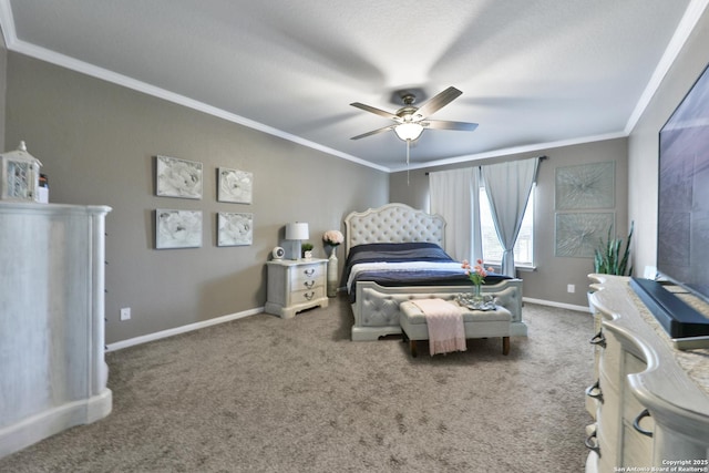 141 Whitetail Pass, San Antonio, TX 78253 - carpeted bedroom featuring ornamental molding and a ceiling fan