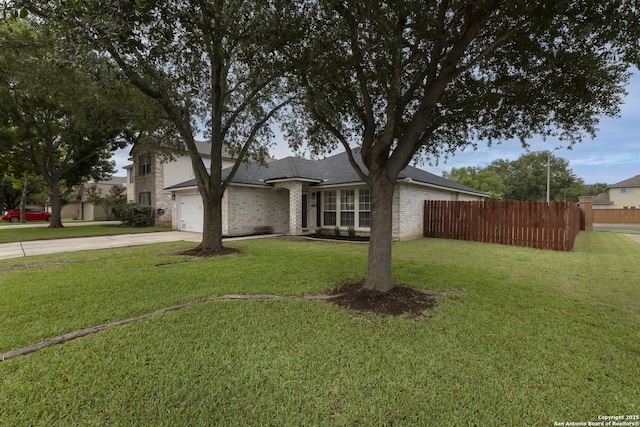 11862 Barkston, San Antonio, TX 78253 - view of front of property with concrete driveway, brick siding, a garage, and roof with shingles
