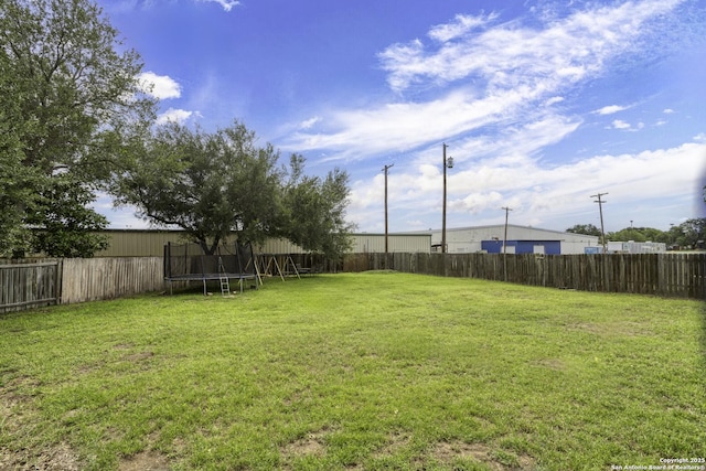 1245 Whitney, Pleasanton, TX 78064 - fenced backyard with a trampoline