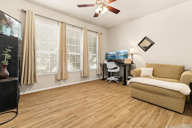 435 Red Quill Nest, San Antonio, TX 78253 - office with a ceiling fan and wood finished floors