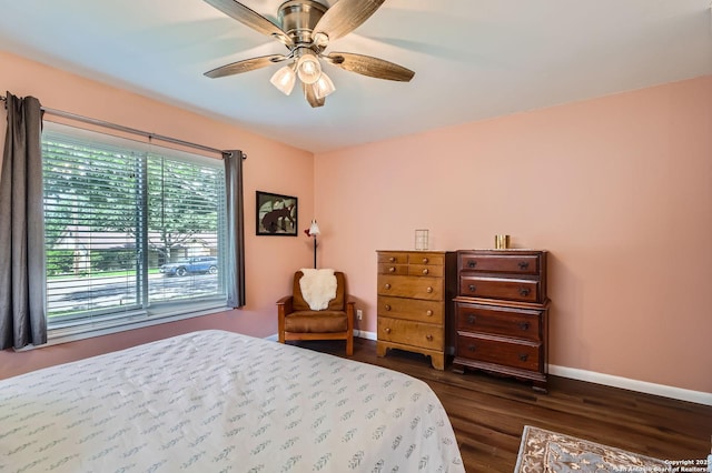547 Patricia, San Antonio, TX 78216 - bedroom featuring dark wood-style flooring and a ceiling fan