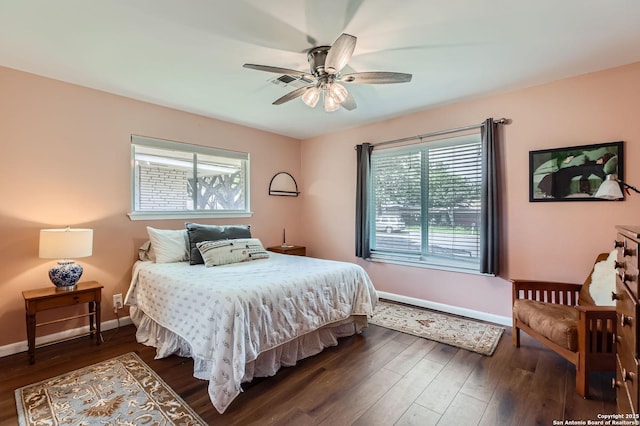 547 Patricia, San Antonio, TX 78216 - bedroom featuring dark wood finished floors and a ceiling fan
