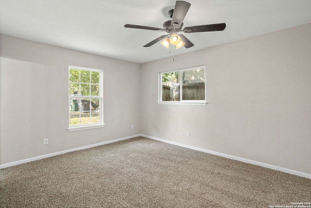8810 Flint Vly, San Antonio, TX 78227 - carpeted empty room with baseboards and a ceiling fan