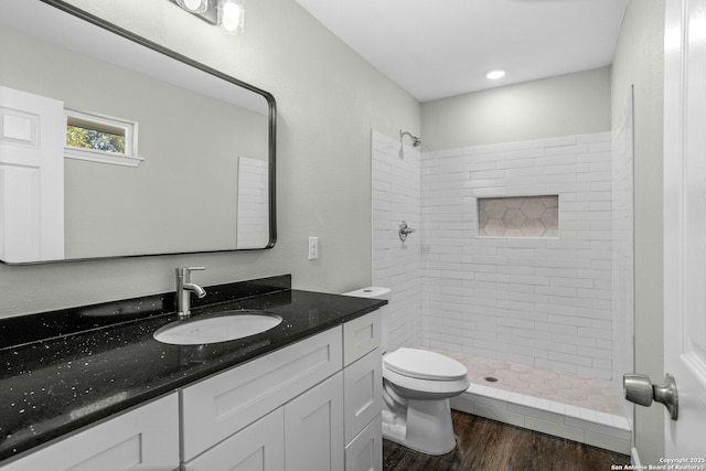 8810 Flint Vly, San Antonio, TX 78227 - bathroom with a shower stall, vanity, and wood finished floors