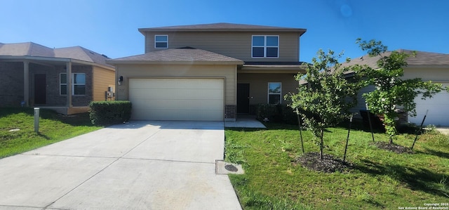 7115 Mesa Clfs, Converse, TX 78109 - view of front of home with a front lawn, concrete driveway, and an attached garage