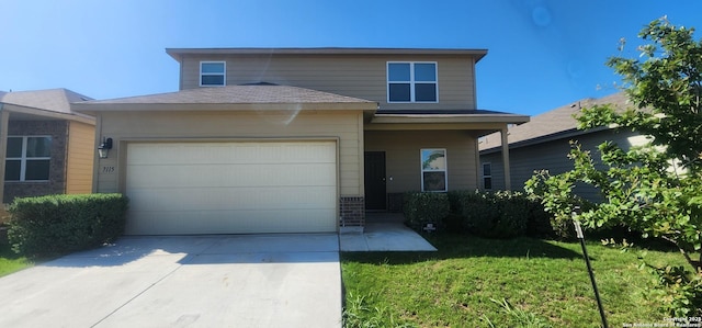 7115 Mesa Clfs, Converse, TX 78109 - view of front of house featuring an attached garage, concrete driveway, and a front lawn