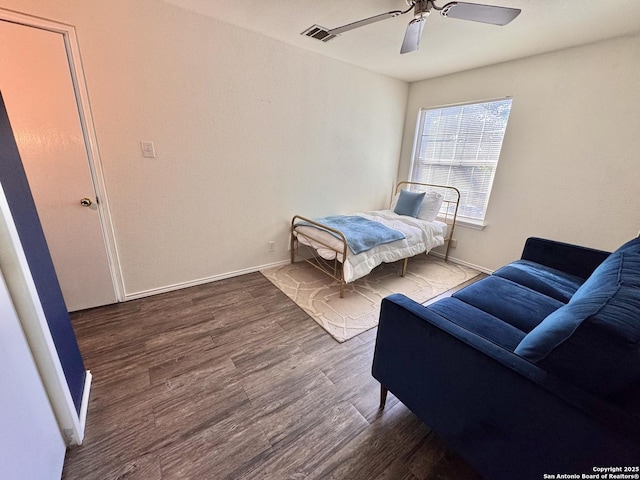 6914 Sandy Pt, San Antonio, TX 78244 - bedroom with wood finished floors and ceiling fan