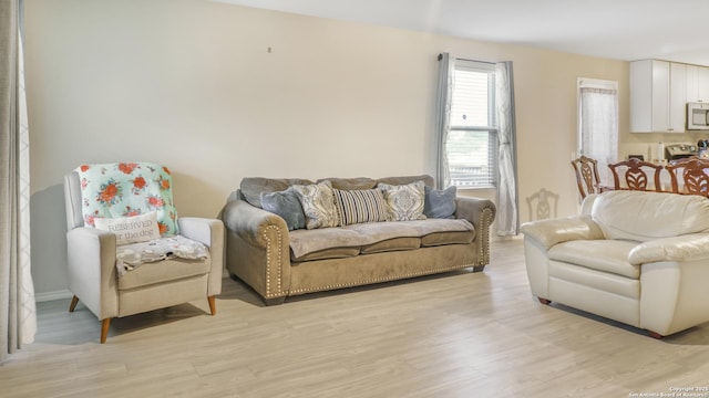 7207 Rosada Way, San Antonio, TX 78218 - living room with light wood finished floors