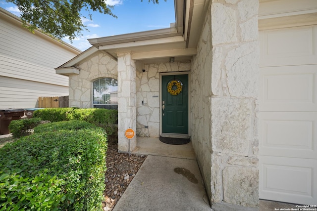 10410 Appaloosa Bay, San Antonio, TX 78254 - view of exterior entry featuring stone siding