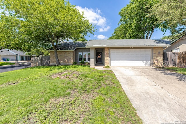 16334 Boulder Pass, San Antonio, TX 78247 - view of front of house with brick siding, a garage, concrete driveway, and a shingled roof