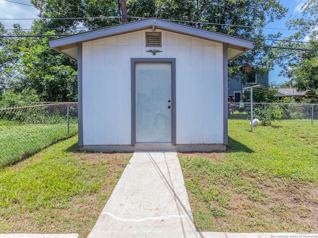 131 Hartford, San Antonio, TX 78223 - view of shed with a fenced backyard