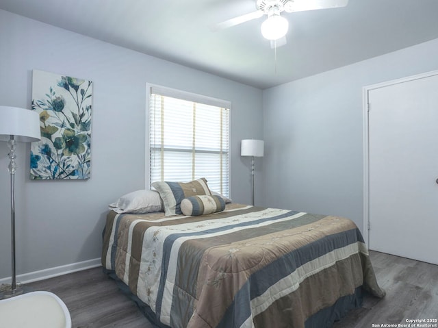 131 Hartford, San Antonio, TX 78223 - bedroom with wood finished floors and a ceiling fan