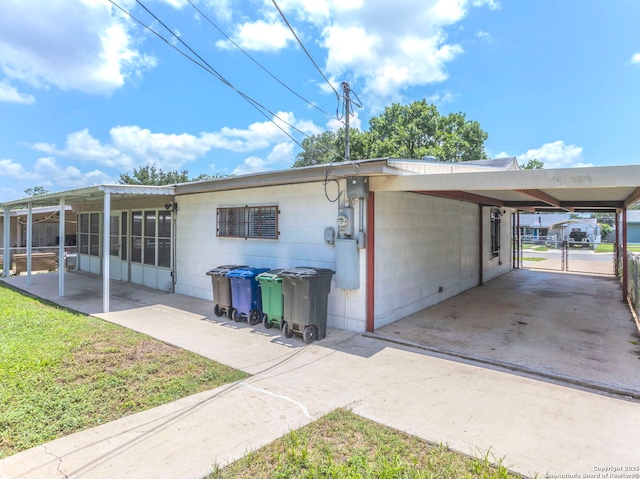 131 Hartford, San Antonio, TX 78223 - exterior space with a gate, a carport, and concrete driveway