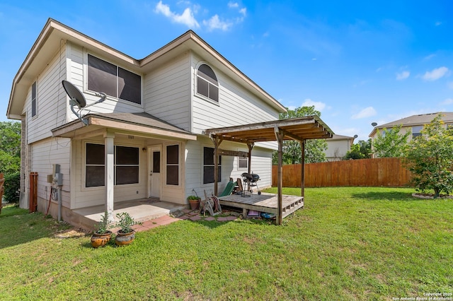 10223 Cactus Vly, San Antonio, TX 78254 - back of property featuring a deck and a patio area