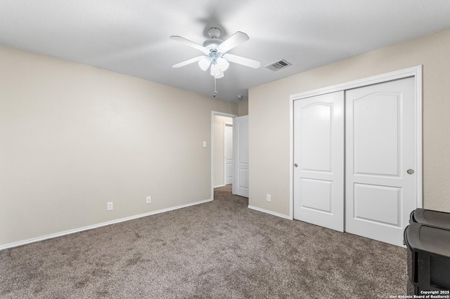 10223 Cactus Vly, San Antonio, TX 78254 - unfurnished bedroom featuring carpet flooring, a closet, and ceiling fan
