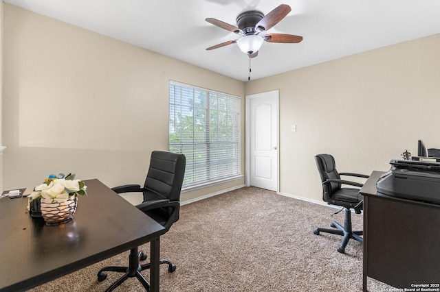 10223 Cactus Vly, San Antonio, TX 78254 - office area featuring ceiling fan and carpet
