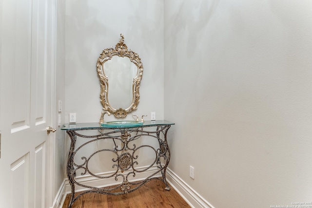 600 Thelma, Olmos Park, TX 78212 - bathroom view of baseboards and wood finished floors