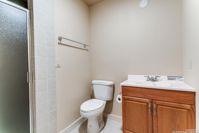 600 Thelma, Olmos Park, TX 78212 - full bathroom with vanity, a shower stall, and tile patterned flooring