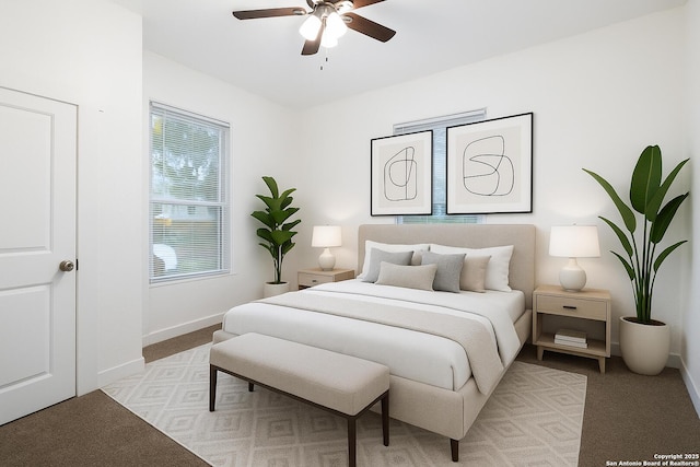 102 Aganier Ave, San Antonio, TX 78212 - bedroom with light colored carpet and ceiling fan