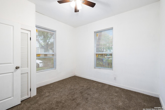 102 Aganier Ave, San Antonio, TX 78212 - empty room with dark carpet and a ceiling fan