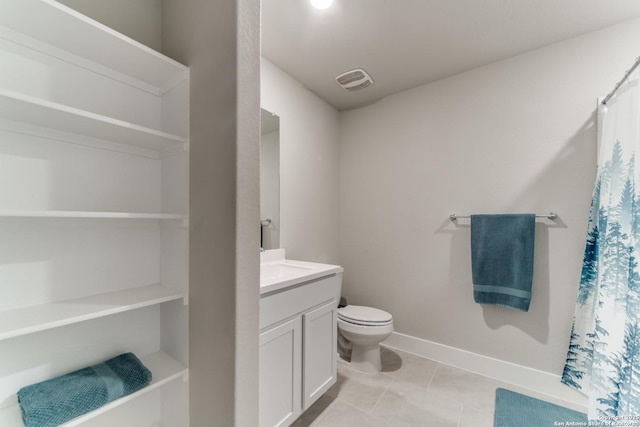 29125 Rock Cyn, Bulverde, TX 78163 - bathroom with vanity, tile patterned floors, and curtained shower