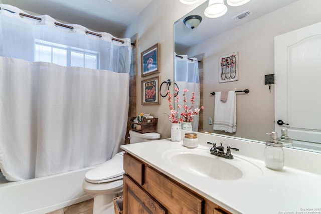 1777 Crossbow, Canyon Lake, TX 78133 - bathroom with vanity, shower / tub combo with curtain, and tile patterned flooring